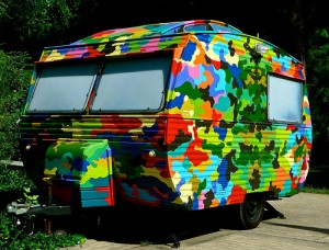 Colourful Touring Caravan